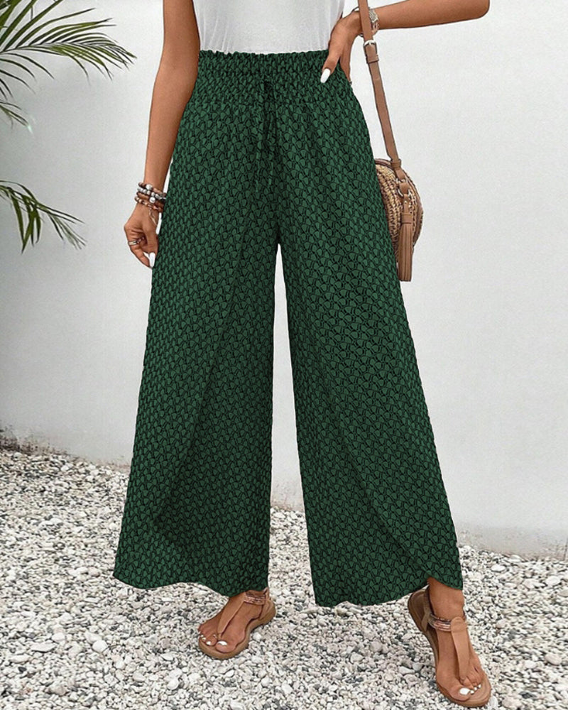 Sommerhose Damen mit hoher Taille – Elegant gemustert & luftig bequem