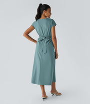 Wilhelmine – Elegantes Wickelkleid Mit Hoher Taille