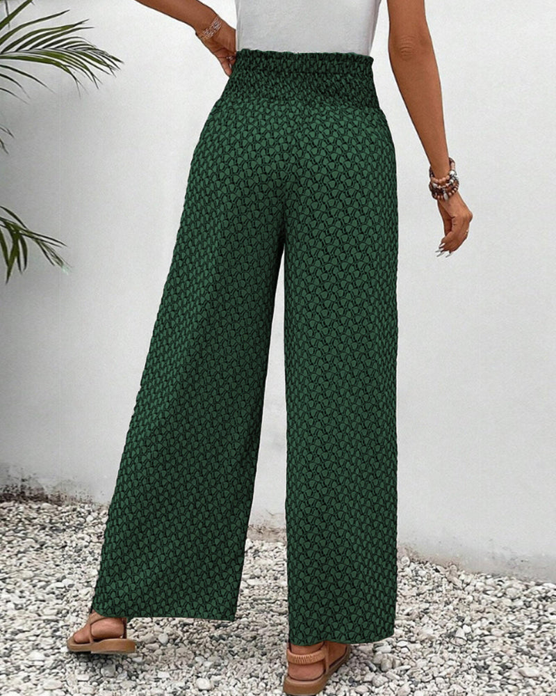 Lena | Elegante Damenhose mit weitem Bein Print