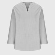 Claudia | Damen Locker Geschnittenes Langarm Casual Top