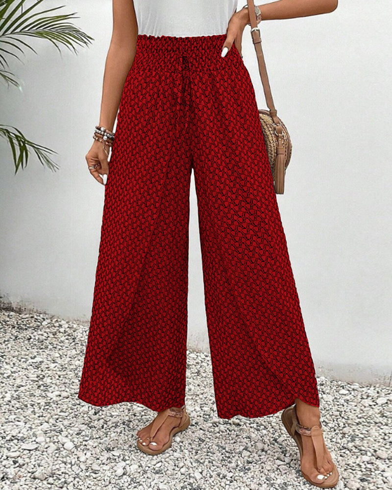 Sommerhose Damen mit hoher Taille – Elegant gemustert & luftig bequem