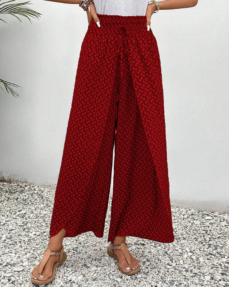 Lena | Elegante Damenhose mit weitem Bein Print