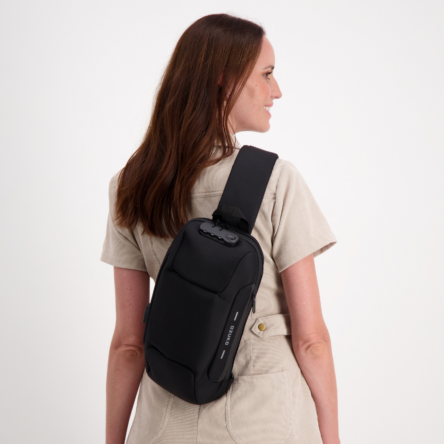 Unisex Eingebauter Ladeanschluss Umhängetasche | Anti-Diebstahl