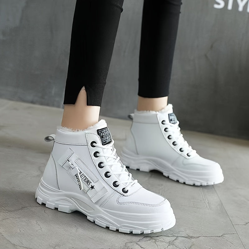 Winterschuhe Damen Stiefel | High-Top mit Lace-Up und Profilsohle