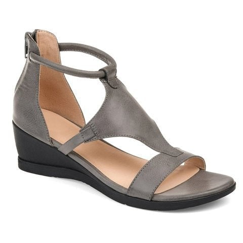 Fiammetta - Lässige Sandalen mit Keilabsatz und Fesselriemchen | Offene Sommersandalen mit Keilabsatz