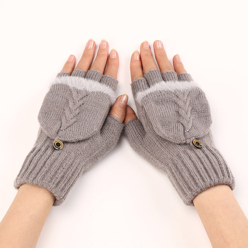 GloveGleam – Gestrickte Fingerlose Flip Handschuhe