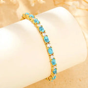 Natürliche Türkisarmband mit Goldakzenten