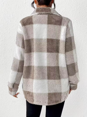 Elisa | Kuschelige Karo Fleecejacke Damen Stil