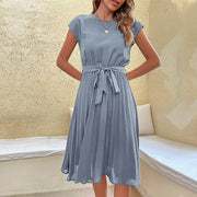 Plissiertes Midikleid für Damen mit elegantem Gürtel - Julieta