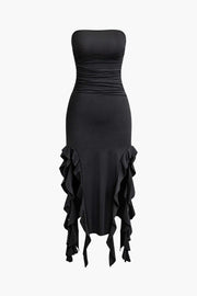Sofia | Elegantes Bandeau-Maxikleid mit Volant-Details – Zeitlose Raffinesse