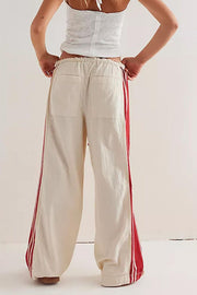 Damen Luftige Weite Freizeit Jogginghose Mit Seitenstreifen – Loungehose