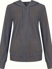 Moira – Langärmelige Kapuzenjacke Mit Reißverschluss Und Kordelzug