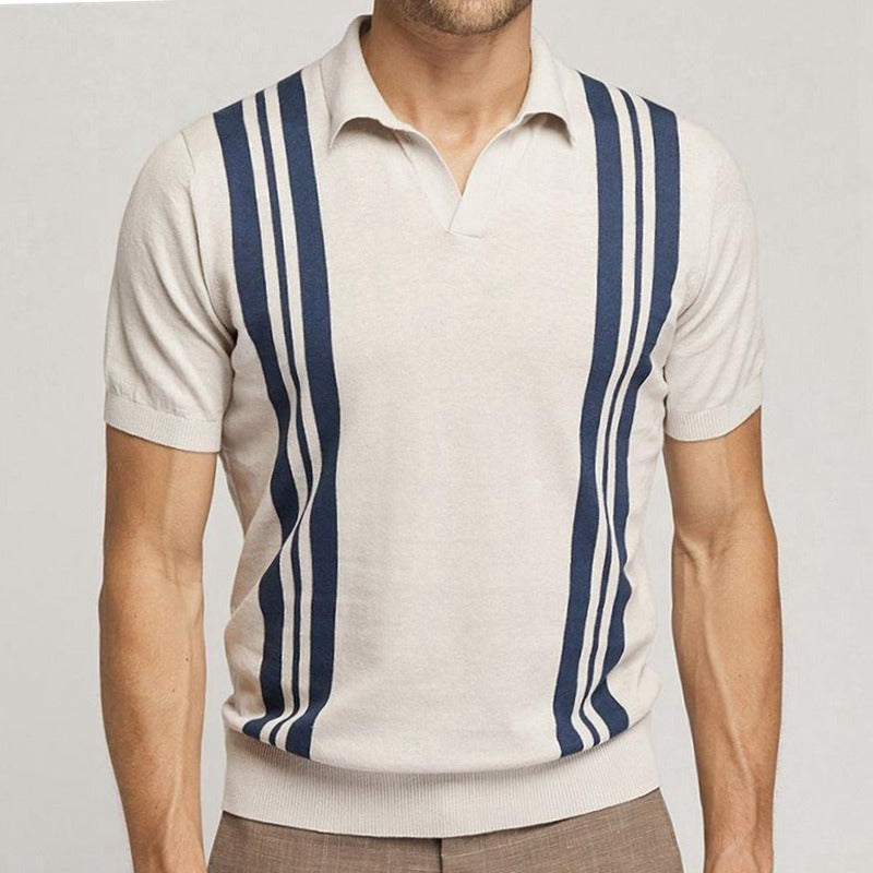 Herren-Poloshirt aus feinem Gewebe mit vertikalen Streifen - Mateo
