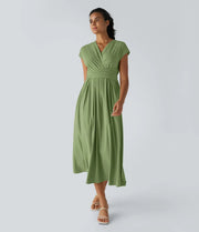 Wilhelmine – Elegantes Wickelkleid Mit Hoher Taille