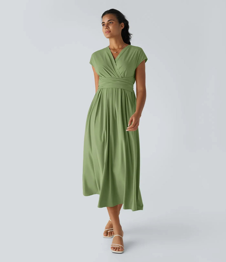 Wilhelmine – Elegantes Wickelkleid Mit Hoher Taille