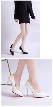 Damen Glänzende Leder High Heel Stilettos – Elegante Abend-Pumps