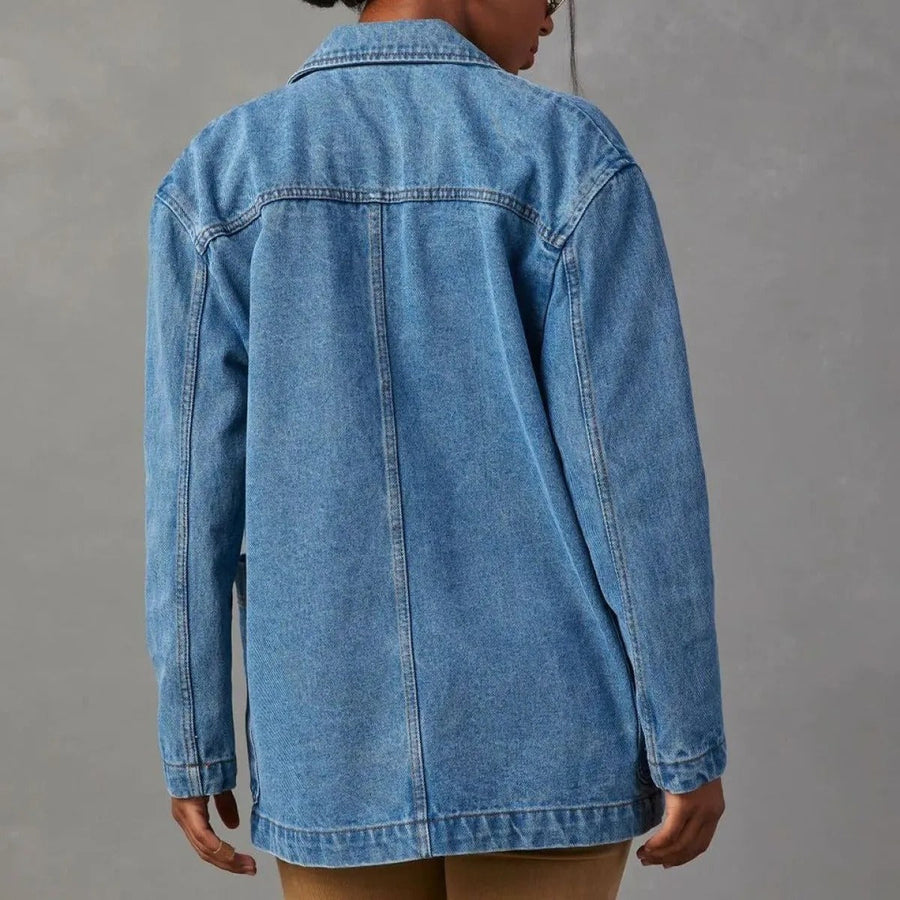 Jacke aus gewaschenem Denim im Blazer-Stil für Damen - Yalina