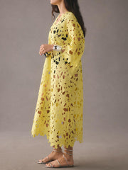 Strand-Midikleid mit Spitzen-Überwurf