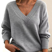 Edith | Kaschmir-Feeling Pullover mit V-Ausschnitt