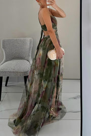 Elegantes Damen Maxikleid mit V-Ausschnitt – Ideal für Hochzeitsgäste