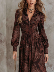 Greta | Midikleid Damen Paisley stilvoll modern