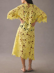 Strand-Midikleid mit Spitzen-Überwurf