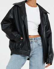 Lockere Lederjacke Für Damen | Winter
