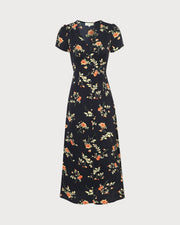 Kambria – Kurzärmeliges Midikleid Mit Blumenmuster