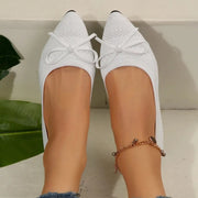 Damen-Ballerinas aus atmungsaktivem Strickgewebe mit dekorativer Schleife - Camila