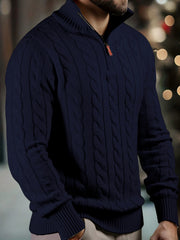 Vasyl – Strickpullover Mit Viertelreißverschluss