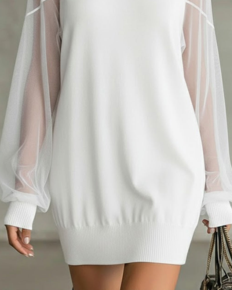 Yenaya – Minikleid aus Strick mit Laternenärmeln