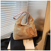Shopper-Tasche aus gewebtem Raffiabast für Damen mit Geldbeutel-Detail - Martina