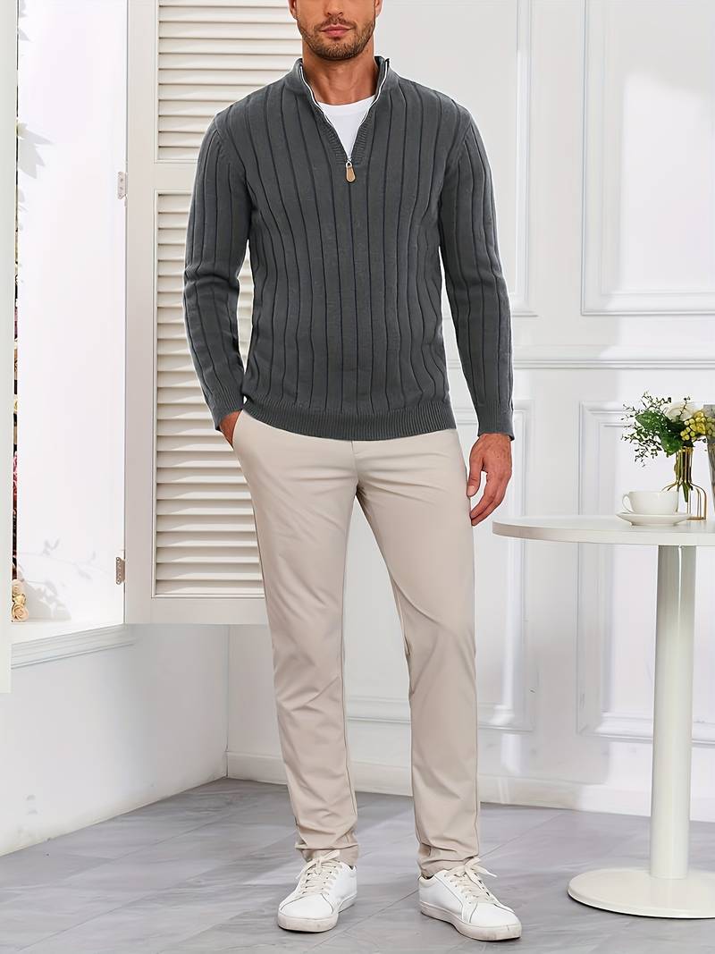 Yedidya - Lässiger Langarm Strick Pullover