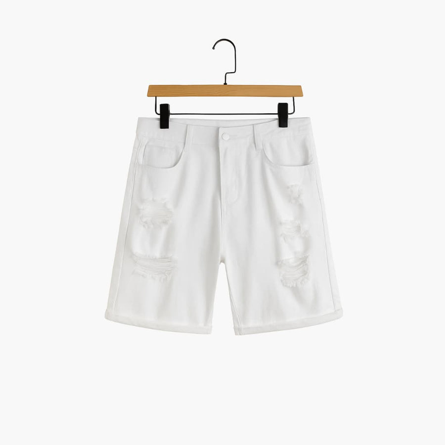 Herren Slim Fit Jeansshorts mit Stretch und Umschlag-Saum