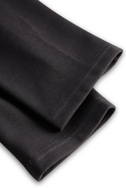 Schwarzes Etuikleid mit Gürtel für Damen | Stehkragen