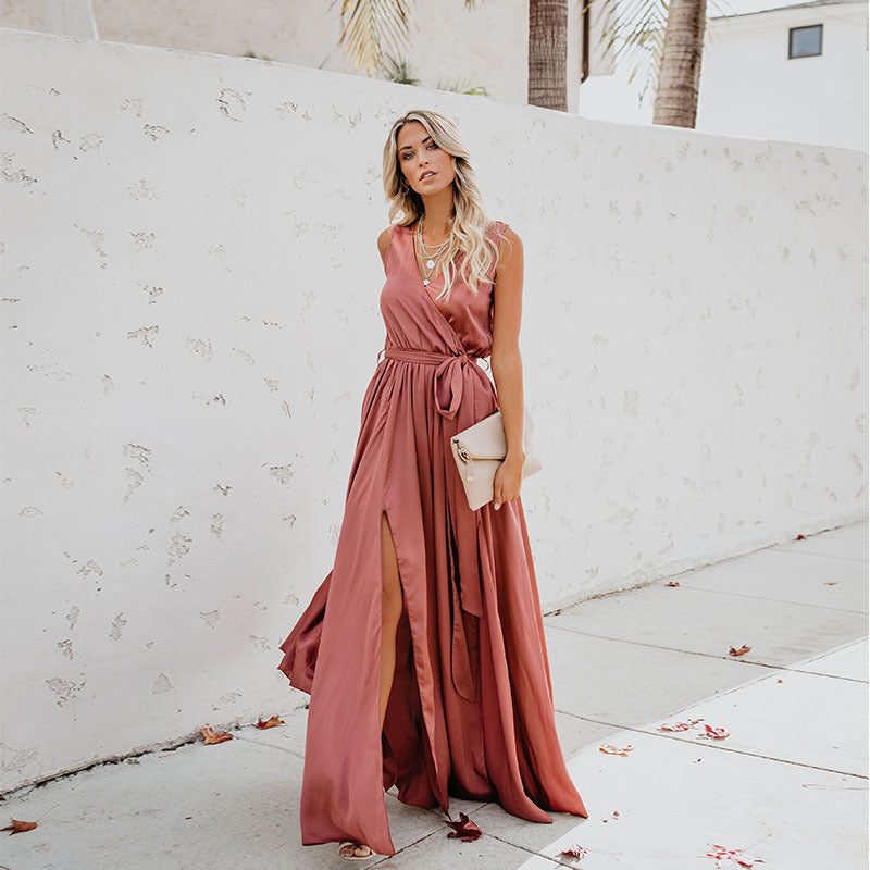 Lola - Exquisiter Hals ärmelloses Langes Modekleid