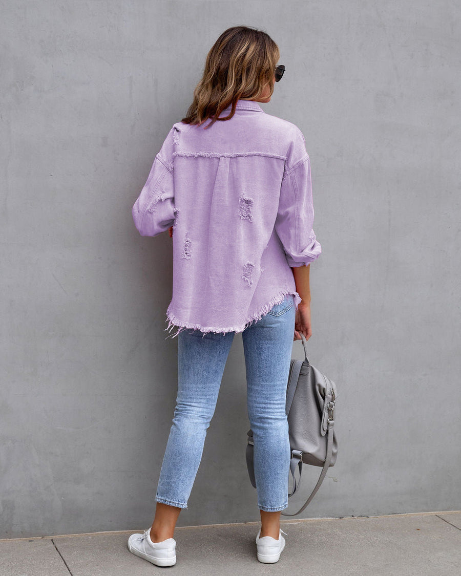 Moderne Damen Jeansjacke - Farbige Denim Outdoor-Jacke für jeden Anlass