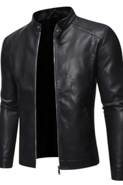 Neil | Lederjacke mit Stehkragen