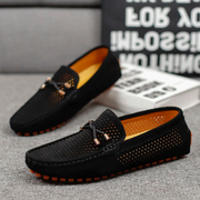Miro Leder-Loafer mit Perforation | Schwarz
