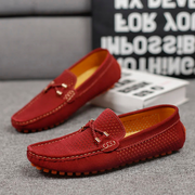 Miro Leder-Loafer mit Perforation | Rot