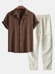 Stylisches Herren Sommer-Set | Zweiteiler aus Frottee-Stoff