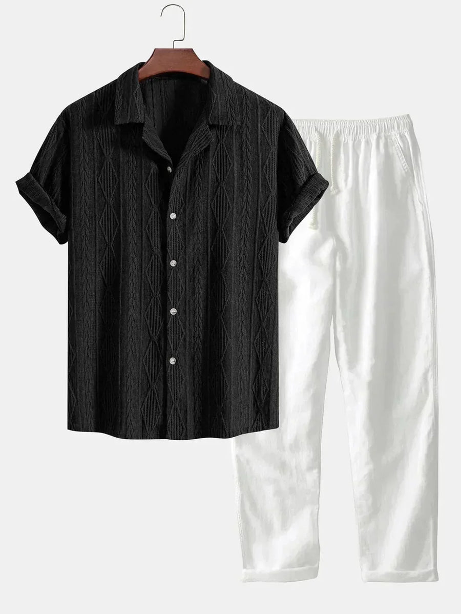 Stylisches Herren Sommer-Set | Zweiteiler aus Frottee-Stoff