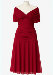 Aure Maxikleid mit Fantasie-Blumenmuster und V-Ausschnitt | Rot