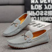 Miro Leder-Loafer mit Perforation | Grau