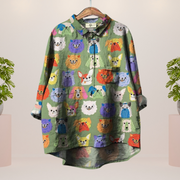 Elena | Lässiges Damen Kunstshirt mit auffälligem Print