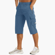 Herren Sommer Cargoshorts mit Stretchstoff und Reißverschlusstaschen