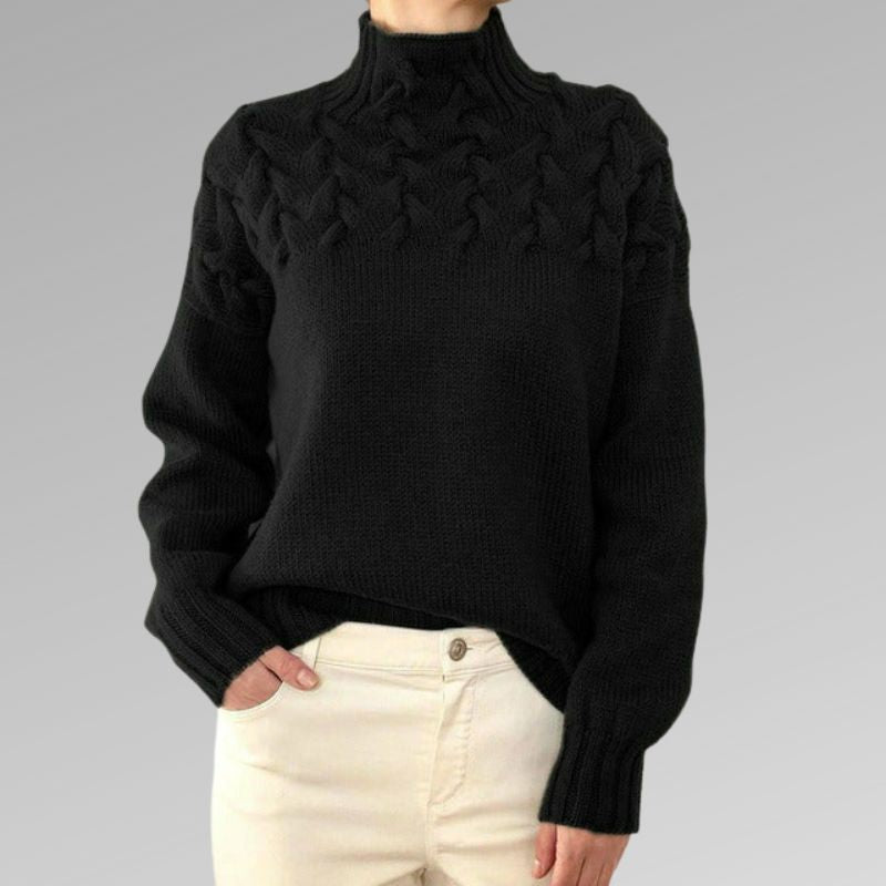 Rollkragenpullover mit Twist-Details – Elegante Wärme mit moderner Raffinesse