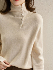 Lilie | Geknöpfter Vintage-Pullover mit Kaschmirgefühl