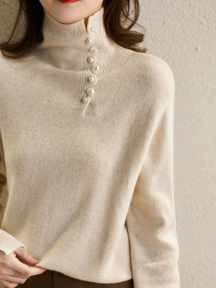 Lilie | Geknöpfter Vintage-Pullover mit Kaschmirgefühl