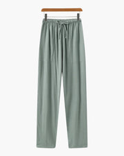 Adrian | Leichte Slim Fit Herren Sommer Leinenhose mit Kordelzug